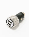 2.4A Dual Port Car Mobile Phone Charger With One For Two Diamond-Inlaid Dual Usb Car Charger Travel Car Charging Head