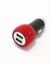 2.4A Dual Port Car Mobile Phone Charger With One For Two Diamond-Inlaid Dual Usb Car Charger Travel Car Charging Head