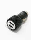 2.4A Dual Port Car Mobile Phone Charger With One For Two Diamond-Inlaid Dual Usb Car Charger Travel Car Charging Head